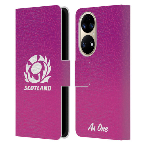 Scotland Rugby Graphics Gradient Pattern Leather Book Wallet Case Cover For Huawei P50