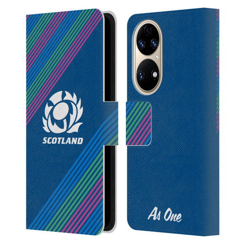 Scotland Rugby Graphics Stripes Leather Book Wallet Case Cover For Huawei P50