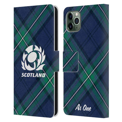 Scotland Rugby Graphics Tartan Oversized Leather Book Wallet Case Cover For Apple iPhone 11 Pro Max