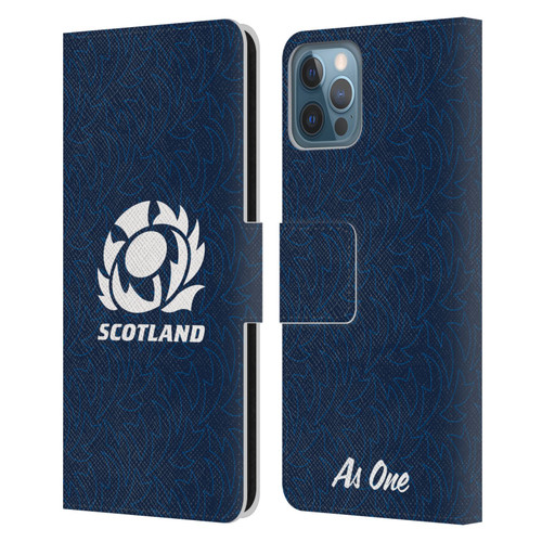 Scotland Rugby Graphics Pattern Leather Book Wallet Case Cover For Apple iPhone 12 / iPhone 12 Pro