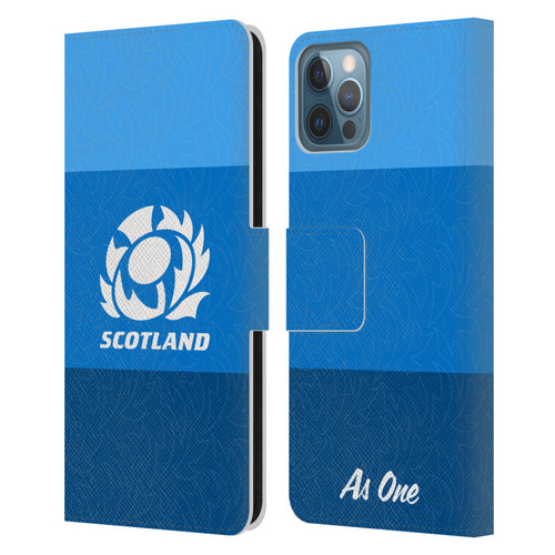 Scotland Rugby Graphics Stripes Pattern Leather Book Wallet Case Cover For Apple iPhone 12 / iPhone 12 Pro