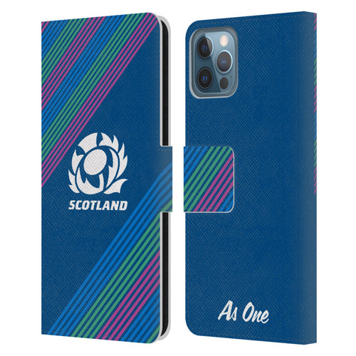 Scotland Rugby Graphics Stripes Leather Book Wallet Case Cover For Apple iPhone 12 / iPhone 12 Pro
