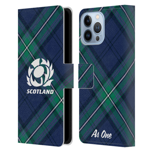Scotland Rugby Graphics Tartan Oversized Leather Book Wallet Case Cover For Apple iPhone 13 Pro Max