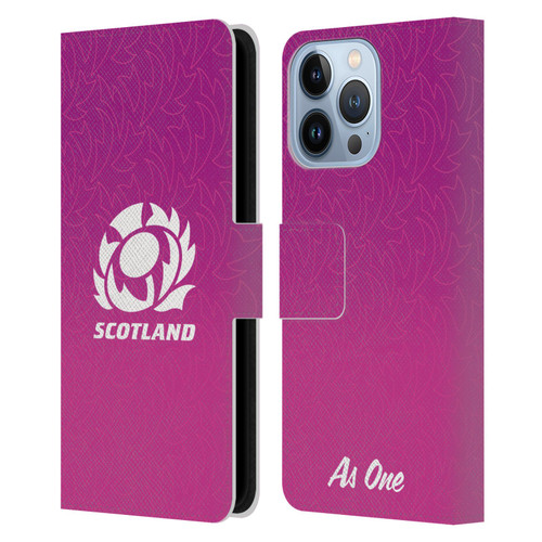 Scotland Rugby Graphics Gradient Pattern Leather Book Wallet Case Cover For Apple iPhone 13 Pro