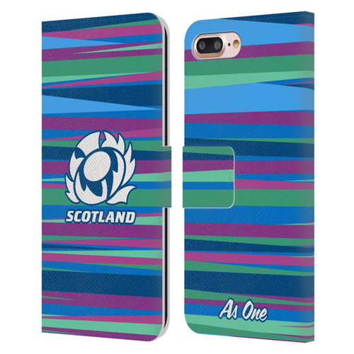 Scotland Rugby Graphics Training Pattern Leather Book Wallet Case Cover For Apple iPhone 7 Plus / iPhone 8 Plus