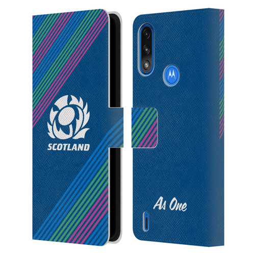 Scotland Rugby Graphics Stripes Leather Book Wallet Case Cover For Motorola Moto E7 Power / Moto E7i Power