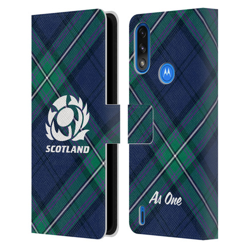 Scotland Rugby Graphics Tartan Oversized Leather Book Wallet Case Cover For Motorola Moto E7 Power / Moto E7i Power