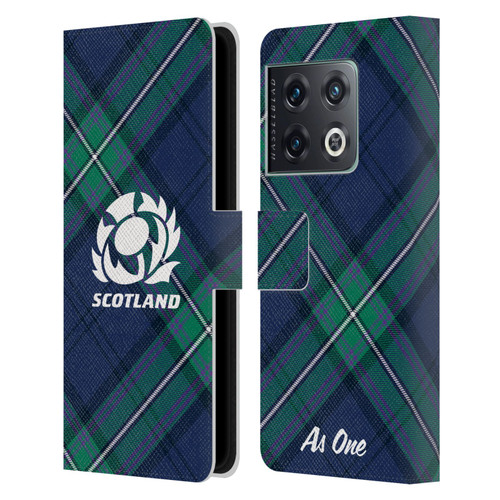 Scotland Rugby Graphics Tartan Oversized Leather Book Wallet Case Cover For OnePlus 10 Pro