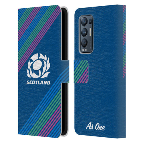 Scotland Rugby Graphics Stripes Leather Book Wallet Case Cover For OPPO Find X3 Neo / Reno5 Pro+ 5G