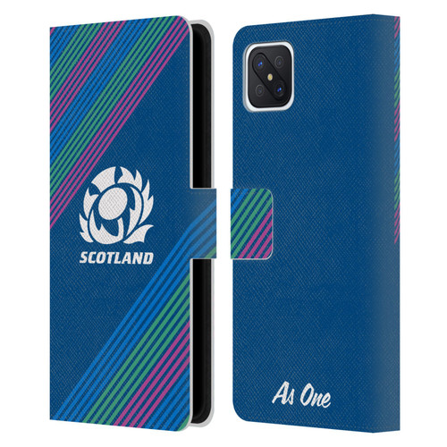 Scotland Rugby Graphics Stripes Leather Book Wallet Case Cover For OPPO Reno4 Z 5G
