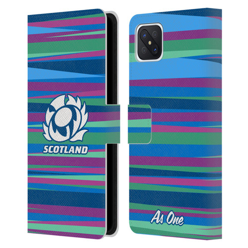 Scotland Rugby Graphics Training Pattern Leather Book Wallet Case Cover For OPPO Reno4 Z 5G