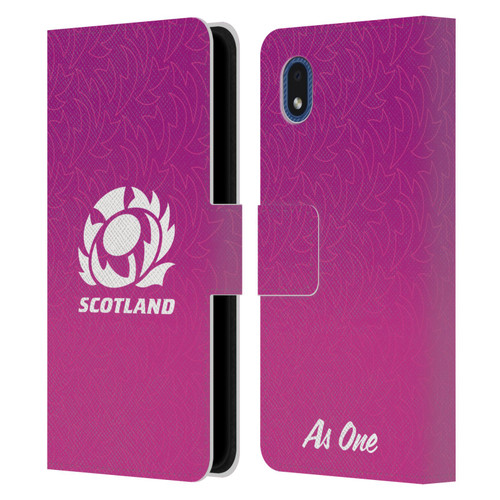 Scotland Rugby Graphics Gradient Pattern Leather Book Wallet Case Cover For Samsung Galaxy A01 Core (2020)