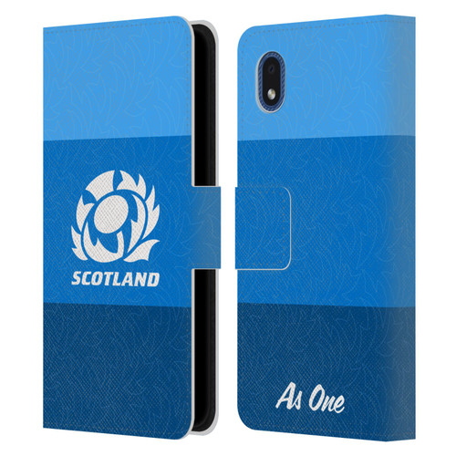 Scotland Rugby Graphics Stripes Pattern Leather Book Wallet Case Cover For Samsung Galaxy A01 Core (2020)
