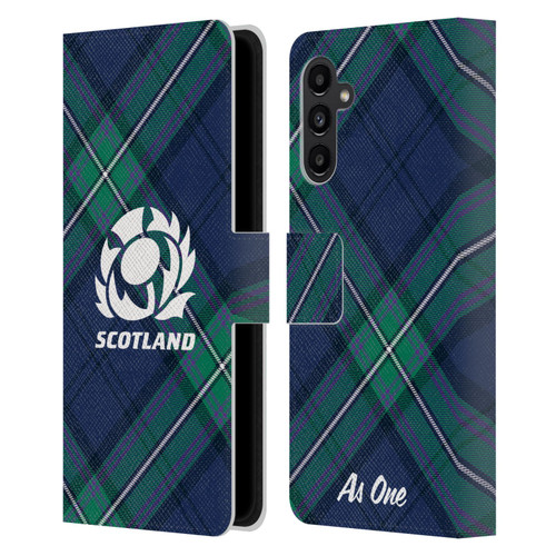 Scotland Rugby Graphics Tartan Oversized Leather Book Wallet Case Cover For Samsung Galaxy A13 5G (2021)