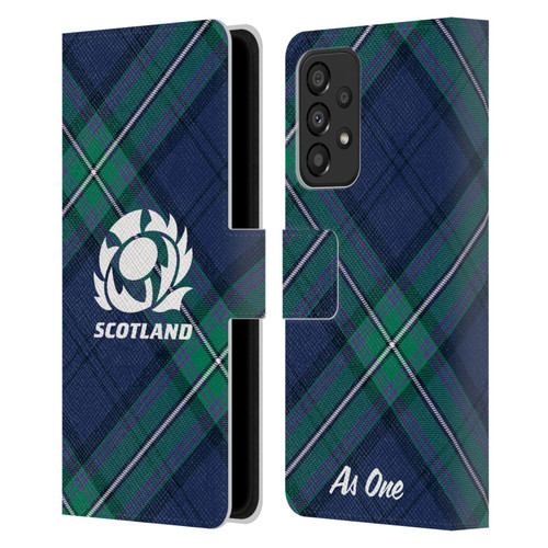 Scotland Rugby Graphics Tartan Oversized Leather Book Wallet Case Cover For Samsung Galaxy A33 5G (2022)