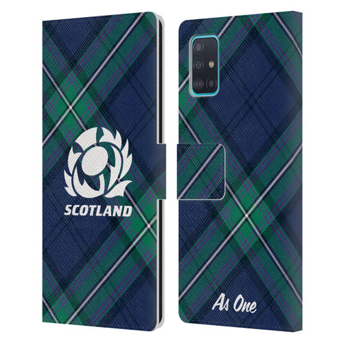 Scotland Rugby Graphics Tartan Oversized Leather Book Wallet Case Cover For Samsung Galaxy A51 (2019)