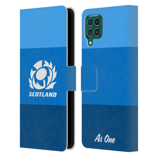 Scotland Rugby Graphics Stripes Pattern Leather Book Wallet Case Cover For Samsung Galaxy F62 (2021)