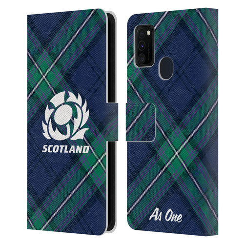 Scotland Rugby Graphics Tartan Oversized Leather Book Wallet Case Cover For Samsung Galaxy M30s (2019)/M21 (2020)