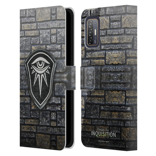 EA Bioware Dragon Age Inquisition Graphics Distressed Crest Leather Book Wallet Case Cover For HTC Desire 21 Pro 5G