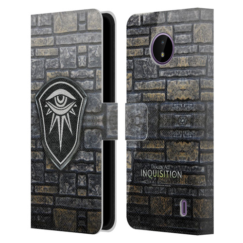 EA Bioware Dragon Age Inquisition Graphics Distressed Crest Leather Book Wallet Case Cover For Nokia C10 / C20