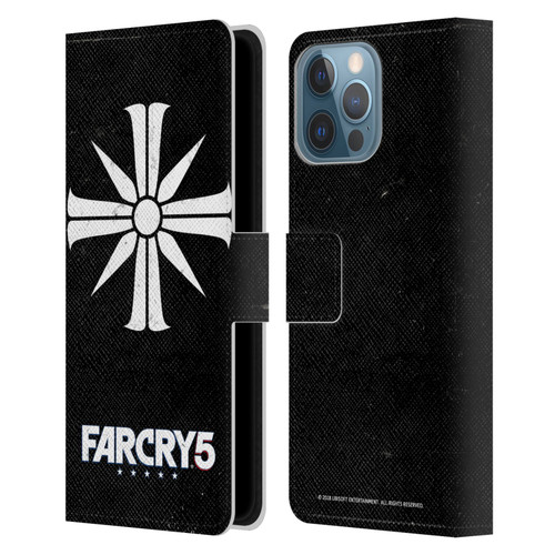 Far Cry 5 Key Art And Logo Distressed Look Cult Emblem Leather Book Wallet Case Cover For Apple iPhone 13 Pro Max