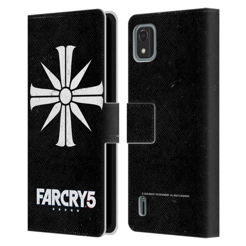 Far Cry 5 Key Art And Logo Distressed Look Cult Emblem Leather Book Wallet Case Cover For Nokia C2 2nd Edition