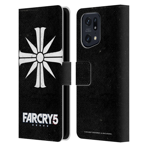 Far Cry 5 Key Art And Logo Distressed Look Cult Emblem Leather Book Wallet Case Cover For OPPO Find X5 Pro