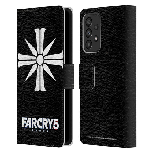 Far Cry 5 Key Art And Logo Distressed Look Cult Emblem Leather Book Wallet Case Cover For Samsung Galaxy A33 5G (2022)