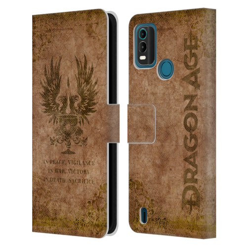 EA Bioware Dragon Age Heraldry Grey Wardens Distressed Leather Book Wallet Case Cover For Nokia G11 Plus