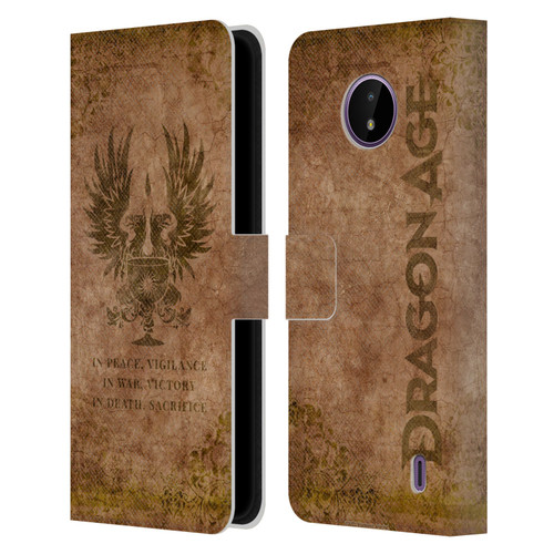 EA Bioware Dragon Age Heraldry Grey Wardens Distressed Leather Book Wallet Case Cover For Nokia C10 / C20