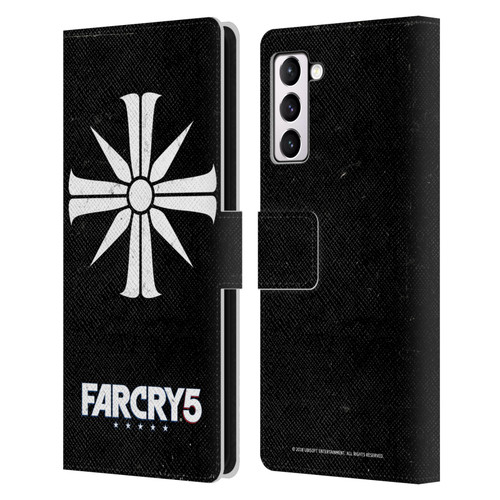 Far Cry 5 Key Art And Logo Distressed Look Cult Emblem Leather Book Wallet Case Cover For Samsung Galaxy S21+ 5G