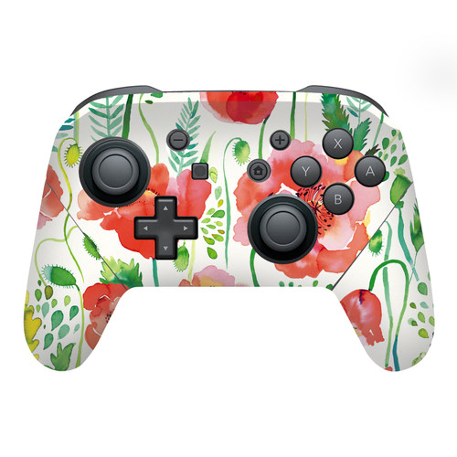 Ninola Art Mix Red Flower Vinyl Sticker Skin Decal Cover for Nintendo Switch Pro Controller