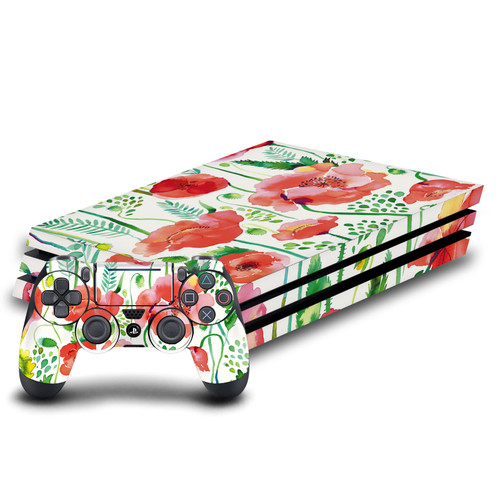 Ninola Art Mix Red Flower Vinyl Sticker Skin Decal Cover for Sony PS4 Pro Bundle