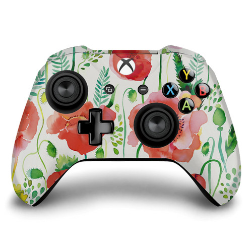 Ninola Art Mix Red Flower Vinyl Sticker Skin Decal Cover for Microsoft Xbox One S / X Controller