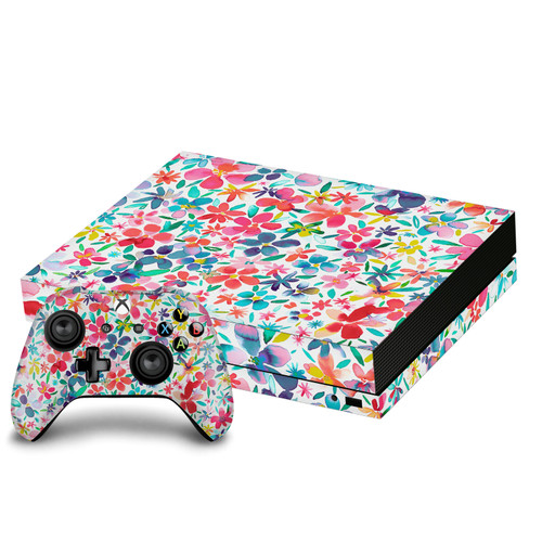 Ninola Art Mix Colorful Petals Spring Vinyl Sticker Skin Decal Cover for Microsoft Xbox One X Bundle