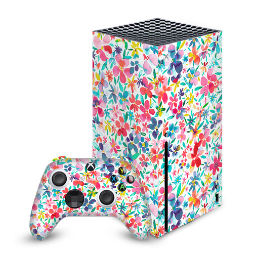 Ninola Art Mix Colorful Petals Spring Vinyl Sticker Skin Decal Cover for Microsoft Series X Console & Controller