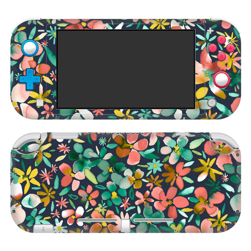 Ninola Assorted Colourful Petals Green Vinyl Sticker Skin Decal Cover for Nintendo Switch Lite