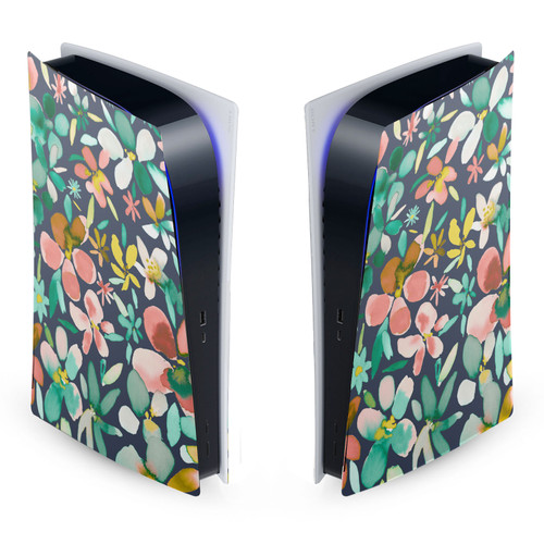 Ninola Assorted Colourful Petals Green Vinyl Sticker Skin Decal Cover for Sony PS5 Digital Edition Console