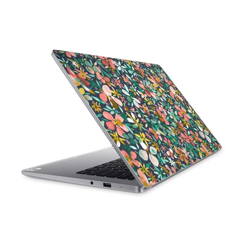 Ninola Floral Colourful Petals Green Vinyl Sticker Skin Decal Cover for Xiaomi Mi NoteBook 14 (2020)