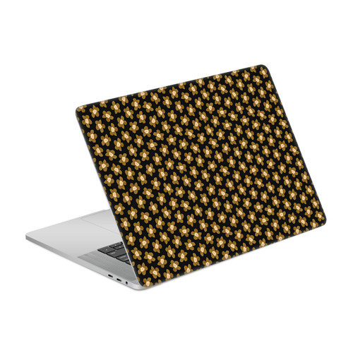 Ninola Floral Black Gold Vinyl Sticker Skin Decal Cover for Apple MacBook Pro 15.4" A1707/A1990