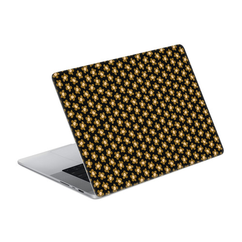 Ninola Floral Black Gold Vinyl Sticker Skin Decal Cover for Apple MacBook Pro 14" A2442