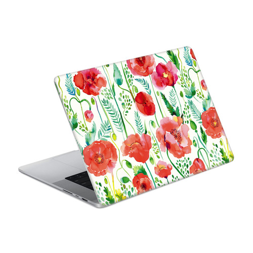 Ninola Floral Red Vinyl Sticker Skin Decal Cover for Apple MacBook Pro 16" A2485