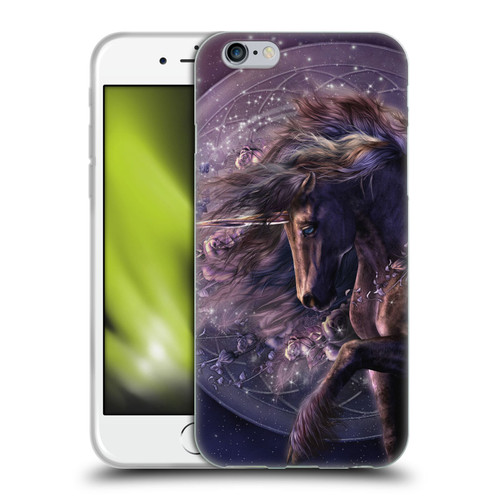Laurie Prindle Fantasy Horse Chimera Black Rose Unicorn Soft Gel Case for Apple iPhone 6 / iPhone 6s