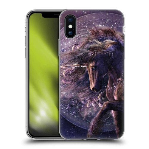 Laurie Prindle Fantasy Horse Chimera Black Rose Unicorn Soft Gel Case for Apple iPhone X / iPhone XS