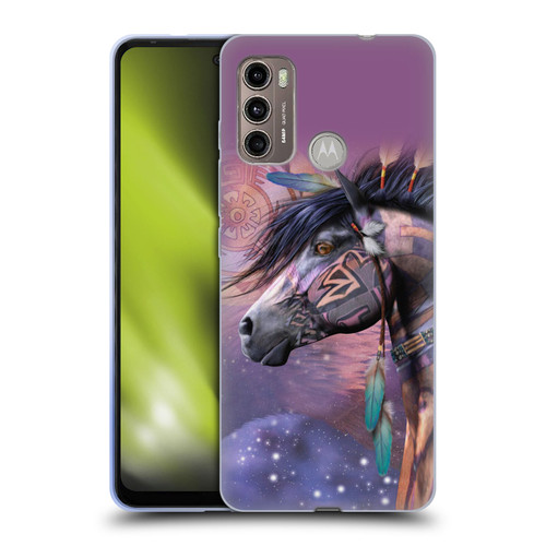 Laurie Prindle Fantasy Horse Native American Shaman Soft Gel Case for Motorola Moto G60 / Moto G40 Fusion