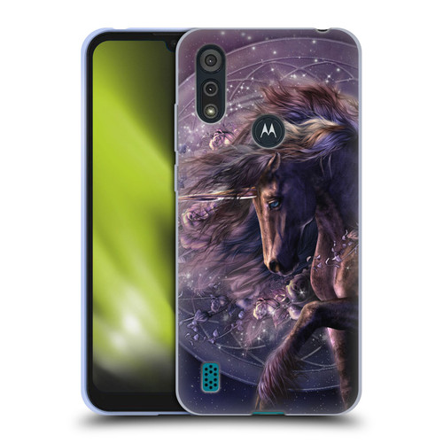 Laurie Prindle Fantasy Horse Chimera Black Rose Unicorn Soft Gel Case for Motorola Moto E6s (2020)