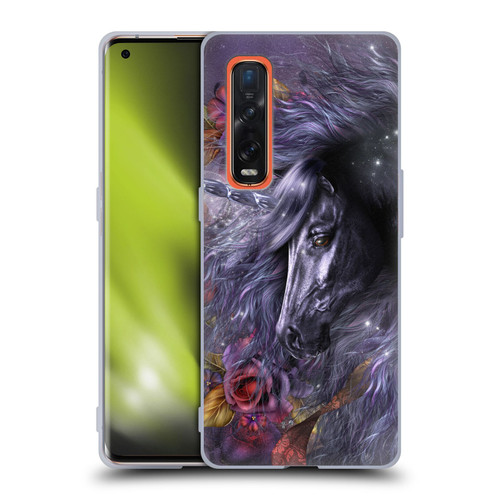 Laurie Prindle Fantasy Horse Blue Rose Unicorn Soft Gel Case for OPPO Find X2 Pro 5G