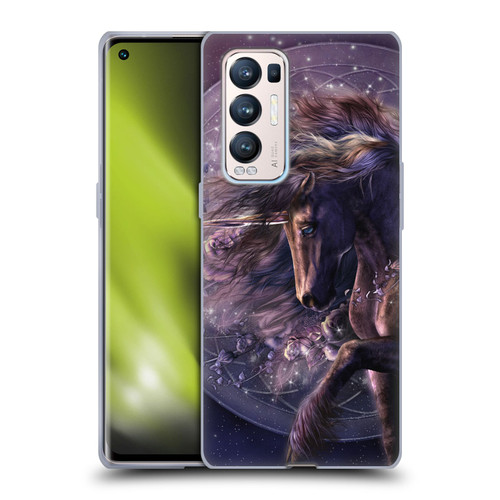Laurie Prindle Fantasy Horse Chimera Black Rose Unicorn Soft Gel Case for OPPO Find X3 Neo / Reno5 Pro+ 5G