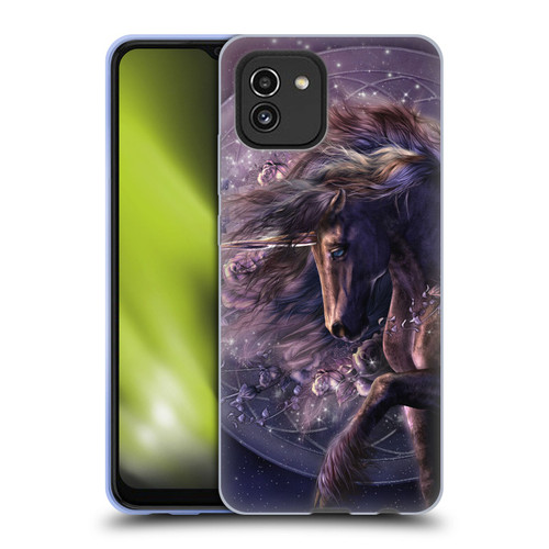 Laurie Prindle Fantasy Horse Chimera Black Rose Unicorn Soft Gel Case for Samsung Galaxy A03 (2021)