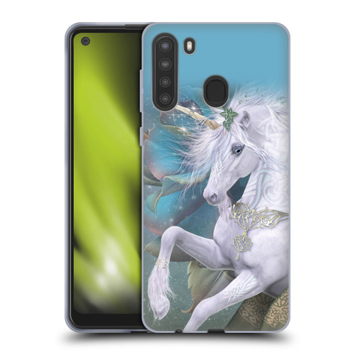 Laurie Prindle Fantasy Horse Kieran Unicorn Soft Gel Case for Samsung Galaxy A21 (2020)